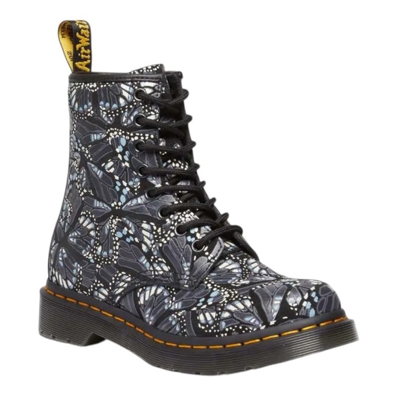 Dr. Martens Shoes - Dr. Martens Black Butterfly Print Women's Boots